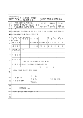 의료기관(의원,치과의원,한의원,조산원,안마시술소)개설신고필증재교부신청서